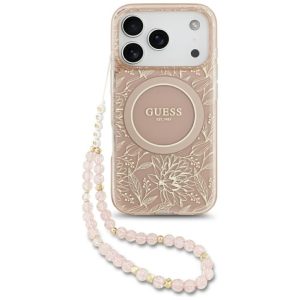 Other goods Guess  Guess IML Flowers Electro Pearl Strap MagSafe Case for iPhone 17 Pro - Pink 