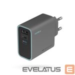 Adaptrid Cuktech  Cuktech CUKAD653EUGR 65W GaN Wall Charger 2 x USB-C 1 x USB-A - Gray 