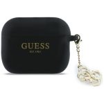 Citas preces Guess  Guess Silicone 4G Charm Case for AirPods Pro 3 - Black 