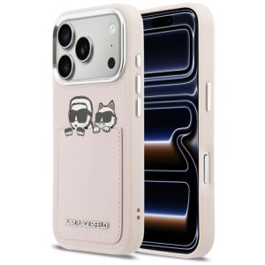 Kitos prekės Karl Lagerfeld  Karl Lagerfeld Karl & Choupette Print & Pocket Case for iPhone 17 Pro Max - Pink 