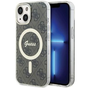 Tagakaaned Guess  Guess IML 4G MagSafe iPhone 15 Plus Case - Brown 