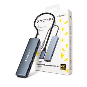 Converter Wozinsky  USB-C 6 in 1 Hub Wozinsky WHBC10Y4S Multifunctional, Aluminum, with 25 cm Cable - Gray 