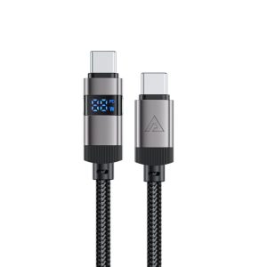 Muud kaubad Acefast  Acefast C15-03 USB-C - USB-C Cable with Display 480Mb/s 60W 1.2m - Black 