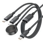 Другие товары Acefast  Acefast C6-11 USB-C 3in1 Cable - 2x USB-C / Qi 480Mb/s 100W 1.2m - black 