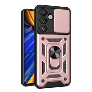 Other goods Hurtel  Hybrid Armor Camshield with Camera Cover and Metal Ring for Samsung Galaxy S25 - Pink 