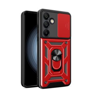 Other goods Hurtel  Hybrid Armor Camshield with Camera Cover and Metal Ring for Samsung Galaxy S25+ - Red 
