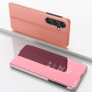 Other goods Hurtel  Clear View Case for Samsung Galaxy S24 FE Cover with Flip - Pink 