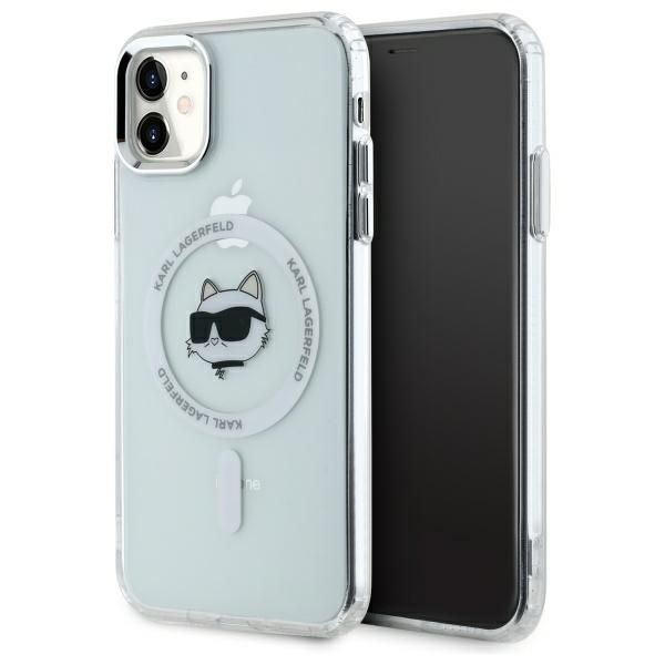 Muud kaubad Karl Lagerfeld Karl Lagerfeld IML Metal Choupette Head MagSafe iPhone 11 Case - White
