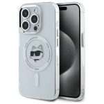Kitos prekės Karl Lagerfeld  Karl Lagerfeld IML Metal Choupette Head MagSafe iPhone 15 Pro Case - White 