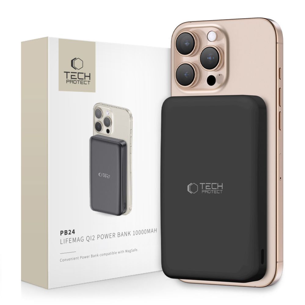 Muud kaubad Tech-Protect Powerbank Tech-Protect PB24 LifeMag QI2 MagSafe 10000 mAh - black