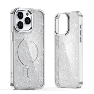 Nugarėlės dėklai Hurtel  Glitter Case with MagSafe for iPhone 16e - White 