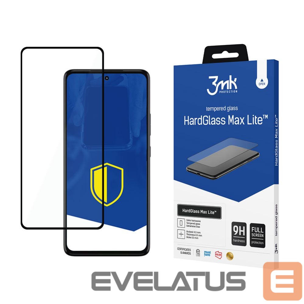 Other goods 3MK 3mk HardGlass Max Lite Black Tempered Glass for Motorola Moto G72