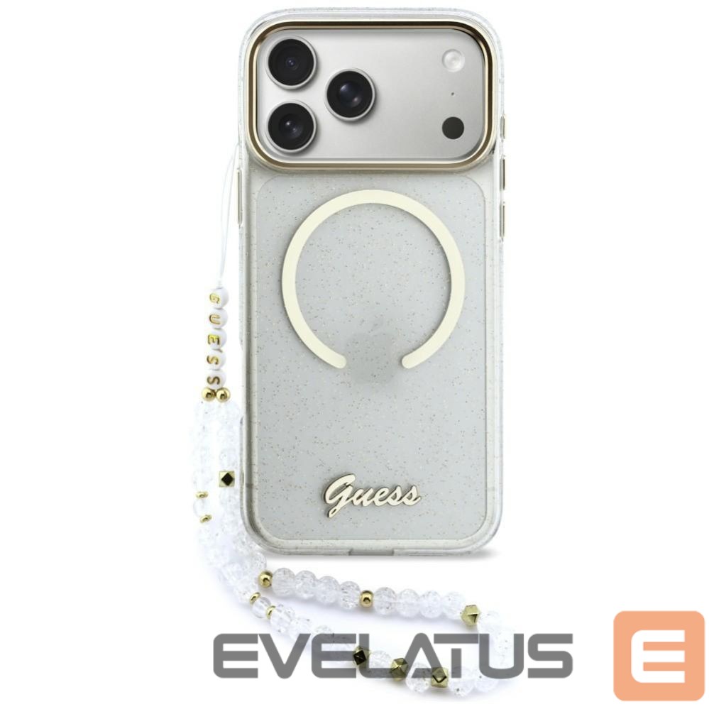 Другие товары Guess Guess IML Glitters Script Strap MagSafe Case for iPhone 17 Pro Max - Clear