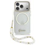 Muud kaubad Guess  Guess IML Glitters Script Strap MagSafe Case for iPhone 17 Pro - Clear 