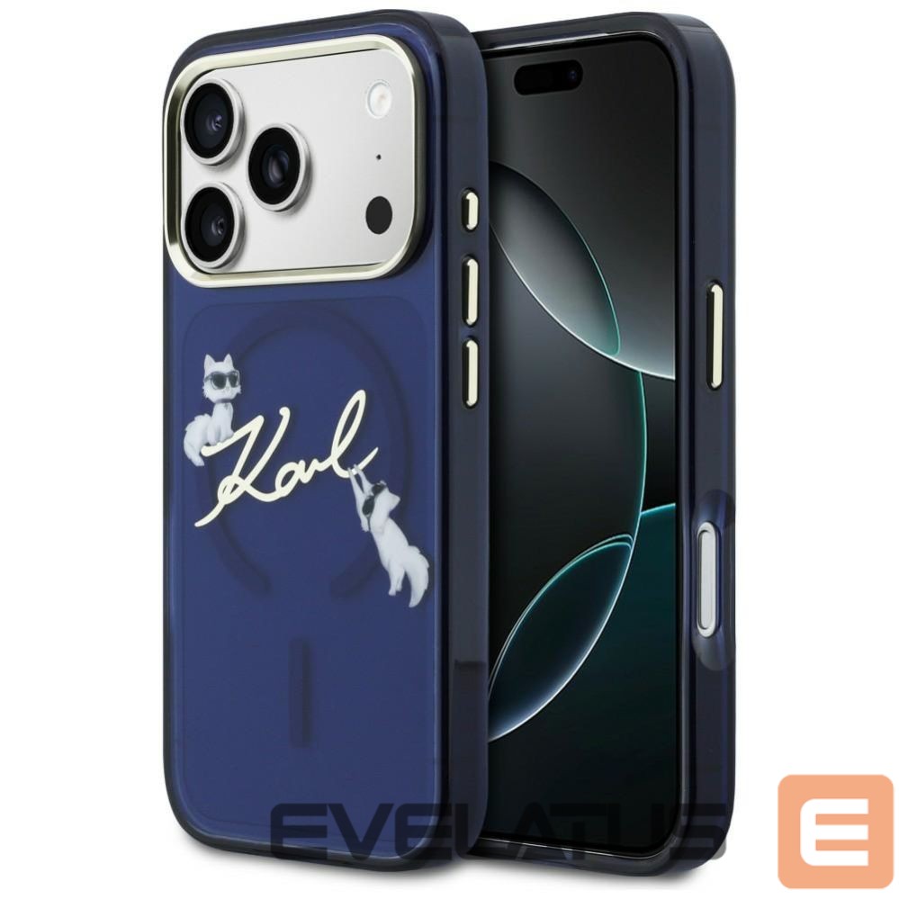 Другие товары Karl Lagerfeld Karl Lagerfeld IML Choupettes Karl Script Logo MagSafe Case for iPhone 17 Pro Max - Blue