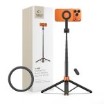 Kitos prekės Tech-Protect  Tech-Protect L10S Bluetooth Selfie Stick Tripod - Black and Orange 