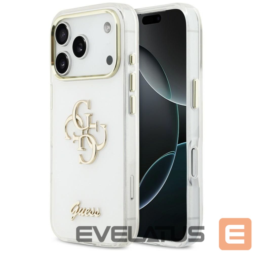 Muud kaubad Guess Guess IML 4G Script Metal Case for iPhone 17 Pro Max - White