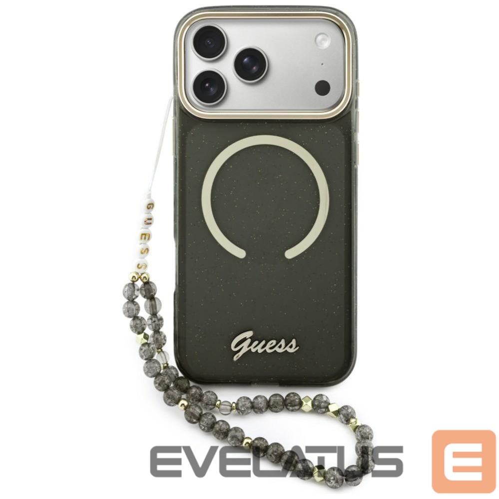 Другие товары Guess Guess IML Glitters Script Strap MagSafe case for iPhone 17 Pro Max - black