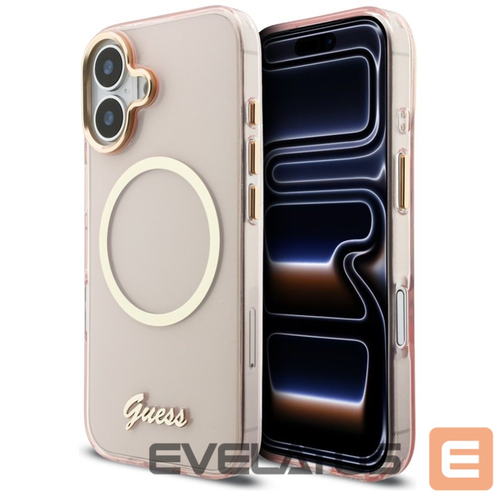 Другие товары Guess Guess IML Script Metal MagSafe Case for iPhone 17 - Pink