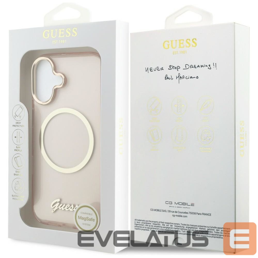 Другие товары Guess Guess IML Script Metal MagSafe Case for iPhone 17 - Pink