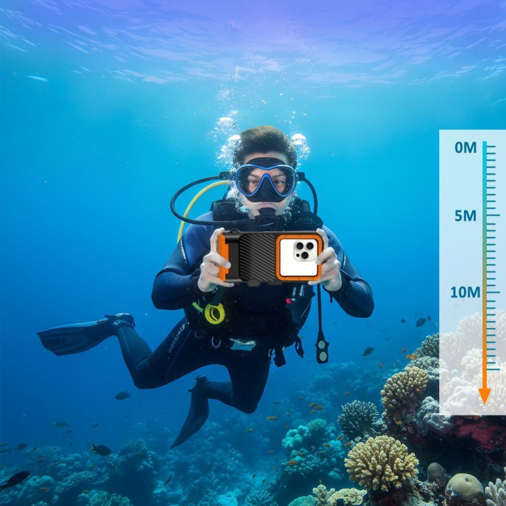 Muud kaubad Tech-Protect Tech-Protect IPX8 Pro Waterproof Phone Case - Orange and Black