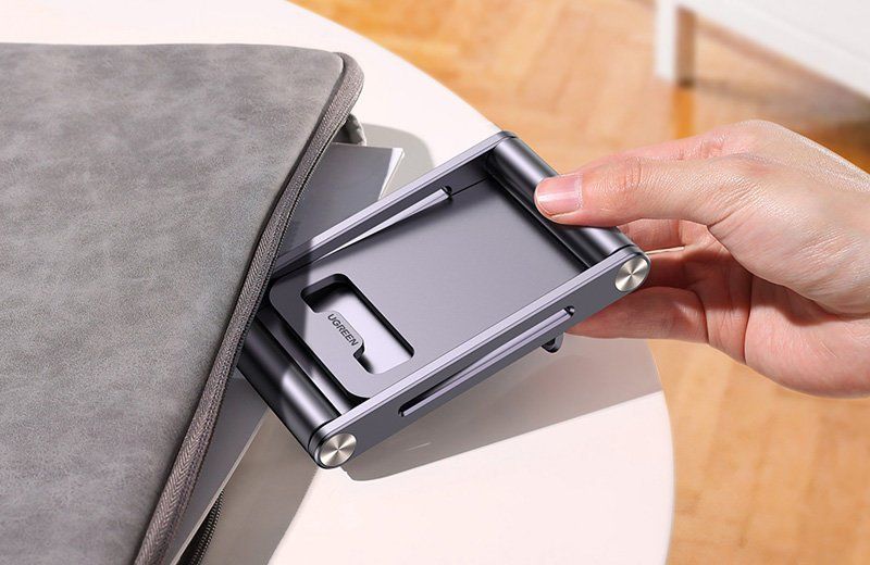 Auto turētājs Ugreen Ugreen metal aluminum folding phone holder tablet gray (LP263 80708)