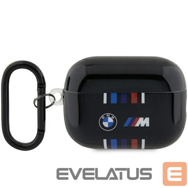 Back panel cover BMW BMW BMAP222SWTK AirPods Pro 2 gen cover black/black Multiple Colored Lines