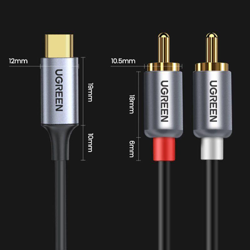 Cable Ugreen Ugreen audio cable USB Type C (male) - 2RCA (male) 1.5m gray (20193 CM451)