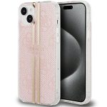 Tagakaaned Guess  Guess IML 4G Gold Stripe case for iPhone 15 Plus / 14 Plus - pink 