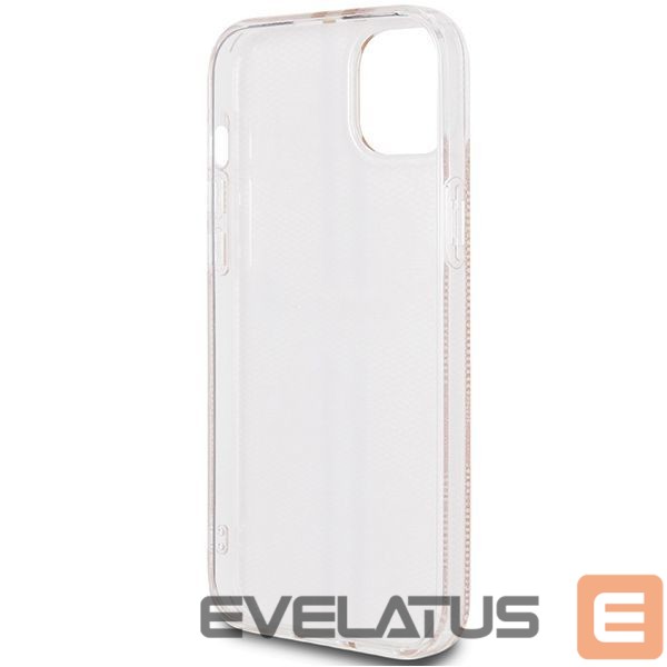 Back panel cover Guess Guess IML 4G Gold Stripe case for iPhone 15 Plus / 14 Plus - pink