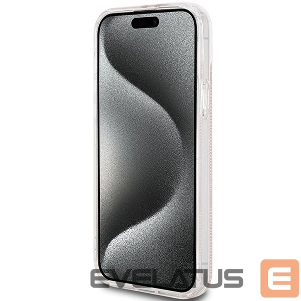 Back panel cover Guess Guess IML 4G Gold Stripe case for iPhone 15 Plus / 14 Plus - pink