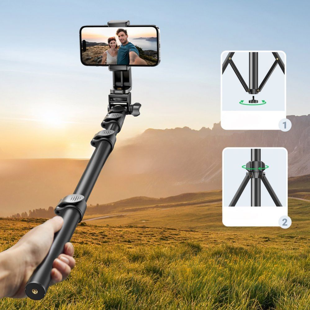 Camera accessory Ugreen Ugreen LP680 selfie stick with stand and Bluetooth remote control 1.8m - black