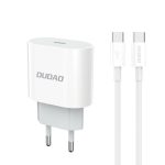 Adapteris Dudao  Dudao A14EUC PD 20W USB-C Wall Charger with Cable - White 