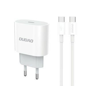 Adaptrid Dudao  Dudao A14EUC PD 20W USB-C Wall Charger with Cable - White 