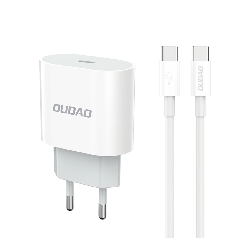 Adapteriai Dudao Dudao A14EUC PD 20W USB-C Wall Charger with Cable - White