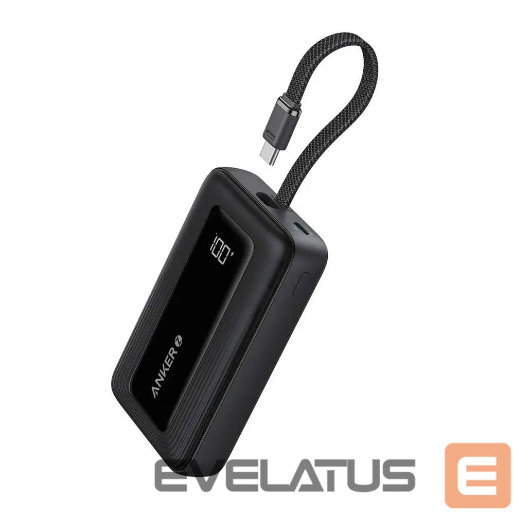 Väline aku Anker | Power Bank with Built-In USB-C Cable | A1689H11 | 20000 mAh | 30W Output | Black