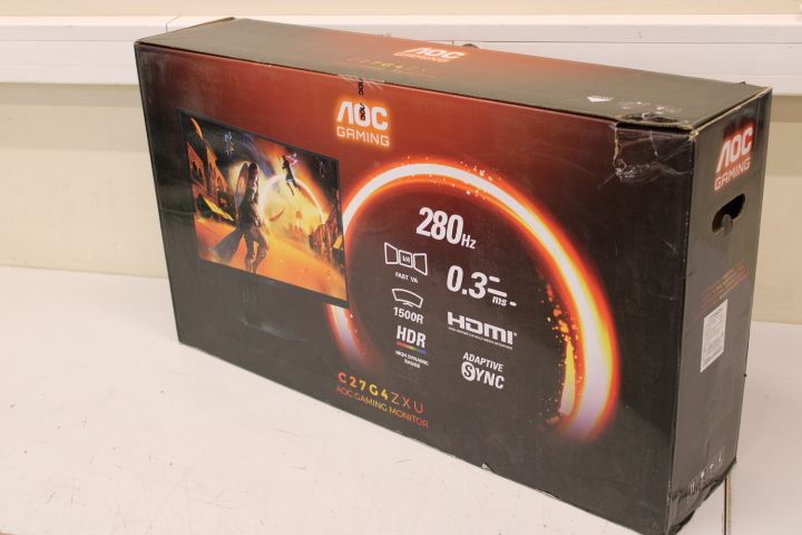 Монитор AOC SALE OUT. Gaming C27G4ZXU 27", 1920x1080/1ms/300cd/m², HDMI, DisplayPort, Headphone Out | | C27G4ZXU | 27 " | VA | FHD | 16:9 | 280 Hz | 1 ms | 1920 x 1080 pixels | 300 cd/m² | HDMI ports quantity 2 | Warranty 36 month(s) | DAMAGED PACKAGING