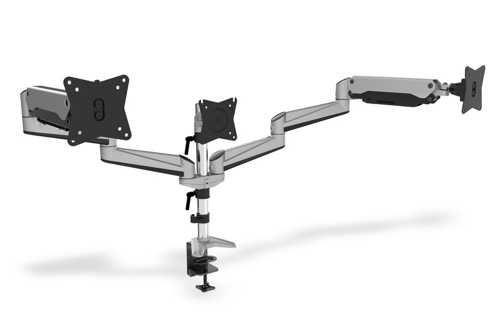 Кронштейн для телевизора Digitus Desk Mount | Triple Monitor Gas Spring Mount DA-90363 | Adjustable Height, Tilt, Swivel | 15-27 " | Maximum weight (capacity) 3x6 kg | Silver
