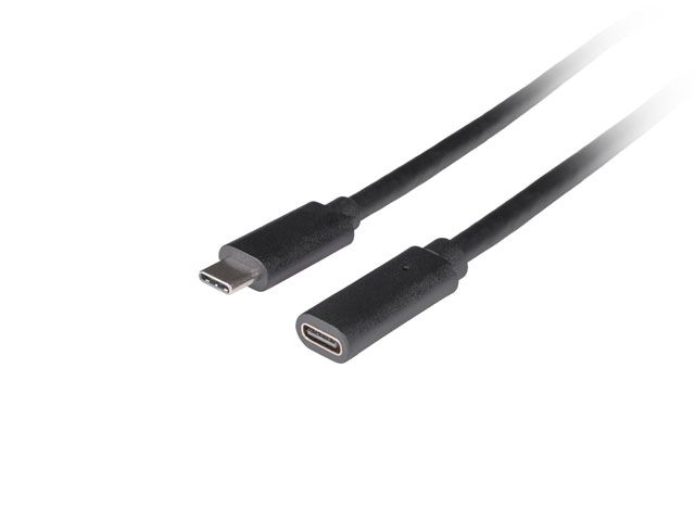 Kaabel Lanberg USB-C M/F 3.1 Cable | CA-USBE-20CC-0015-BK