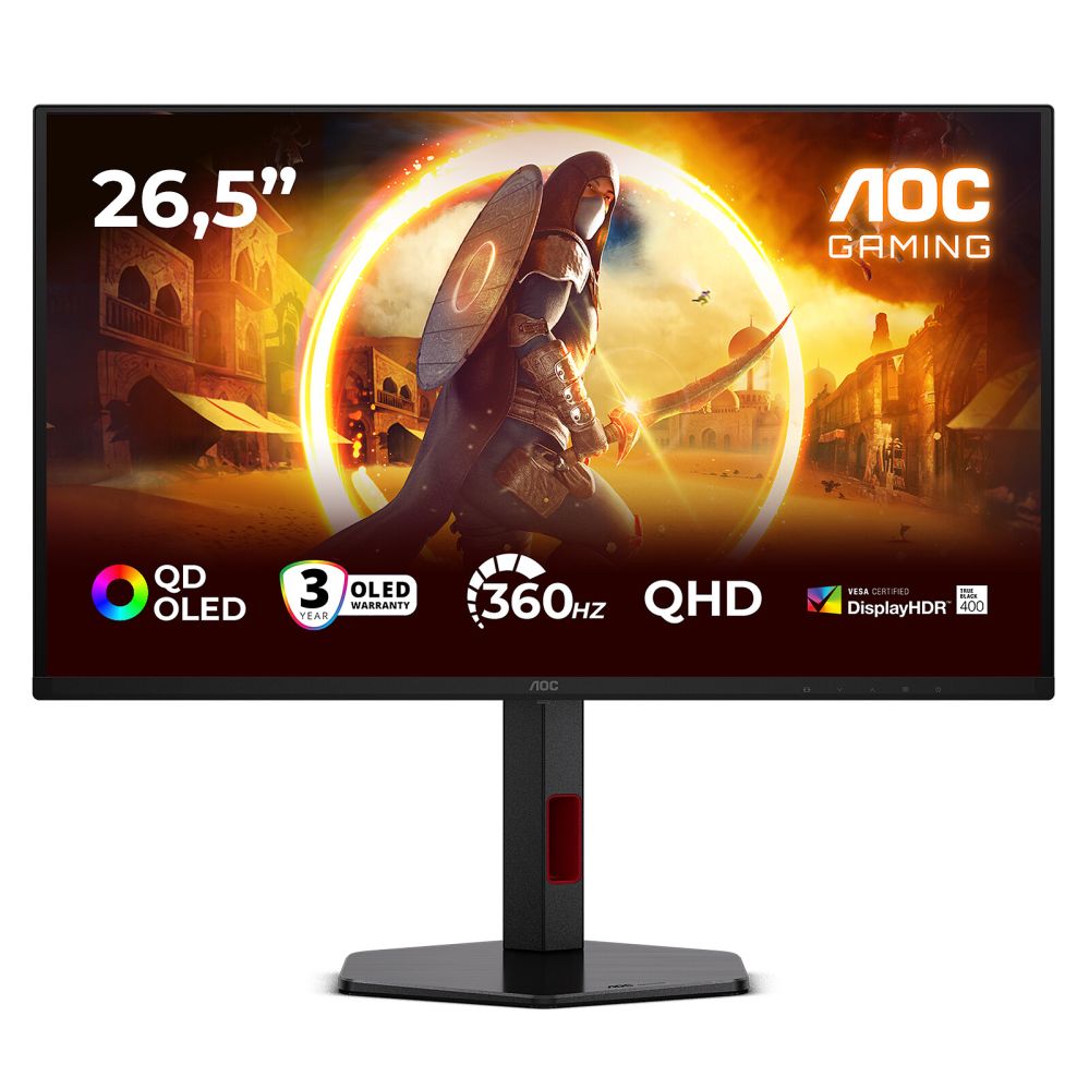 Monitorid AOC Q27G4SDR | 27 " | QD-OLED | QHD | 16:9 | 360 Hz | 0.03 ms | 2560 x 1440 pixels | 1000 cd/m² | HDMI ports quantity 2 | Black
