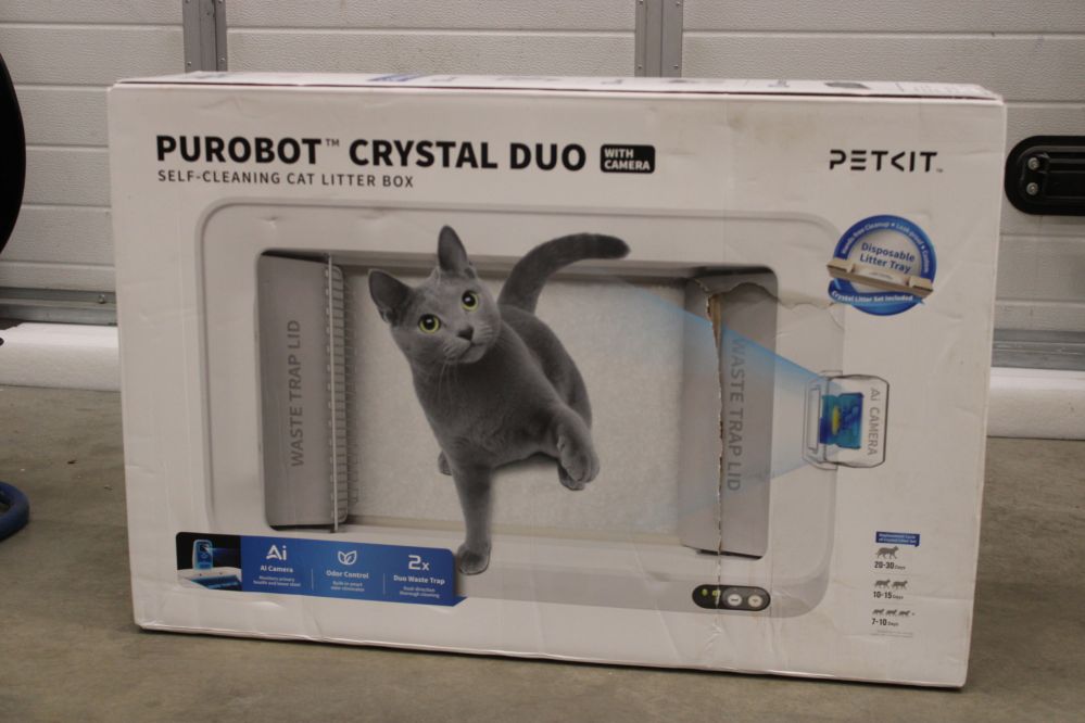 Kariloomade jaoks PETKIT SALE OUT. Purobot Crystal Duo with Camera Self-Cleaning Cat Litter Box | White | DAMAGED PACKAGING