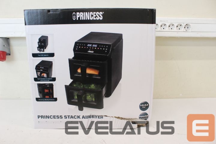 Lauagrillid Princess SALE OUT. Double Stack Airfryer | 182490 | Power 3000 W | Capacity 11.2 L | Black | DAMAGED PACKAGING