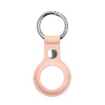 Nutika sildi tarvik iLike  AirTag PU Leather Key Ring Keychain Case Pink