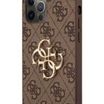 Back panel cover Guess Apple Metal Logo Case for iPhone 12/12 Pro Brown