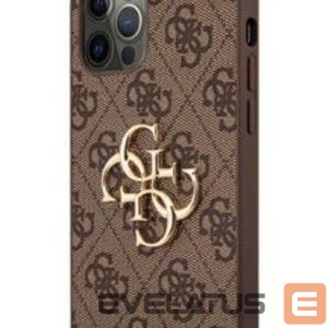 Back panel cover Guess Apple Metal Logo Case for iPhone 12/12 Pro Brown