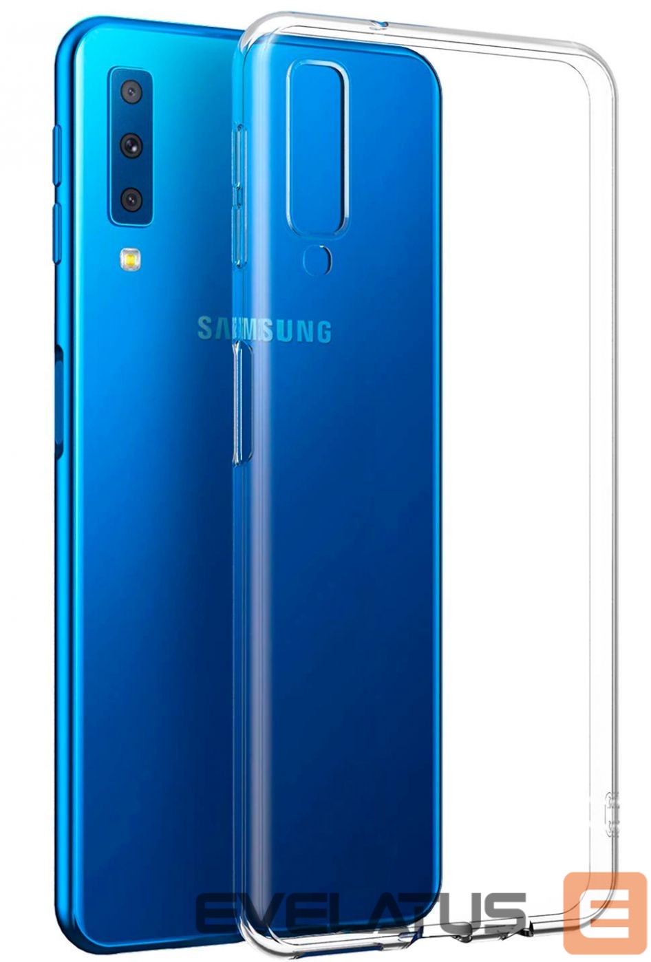 Back panel cover Evelatus Samsung A7 2018 Clear Silicone Case 1.5mm TPU Transparent