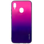 Back panel cover Evelatus Samsung Galaxy A40 Water Ripple Gradient Color Anti-Explosion Tempered Glass Case Gradient Pink-Purple