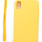 Tagakaaned Evelatus Apple iPhone X/XS Soft Touch Silicone Case with Strap Yellow