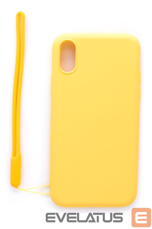 Tagakaaned Evelatus Apple iPhone X/XS Soft Touch Silicone Case with Strap Yellow
