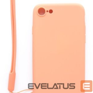 Tagakaaned Evelatus Apple iPhone 7/8 Soft Touch Silicone Case with Strap Pink